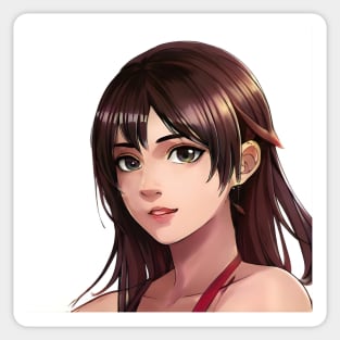Brown hair anime pretty girl Sticker